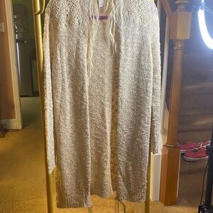 Chico's Cream Textured Women's Cardigan